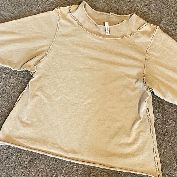 Tan Cynthia Ashby Cotton Top - Picture 4 of 8
